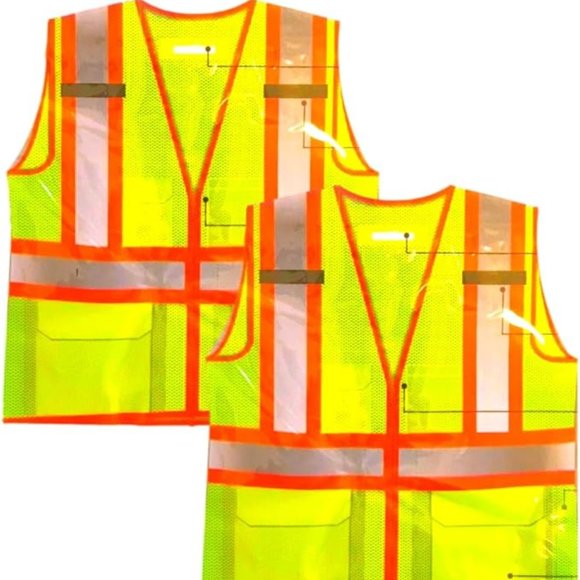 COMFITWEAR High Visibility Vests for Construction Work Orange/Yellow(2,2x-LARGE) - Picture 1 of 4